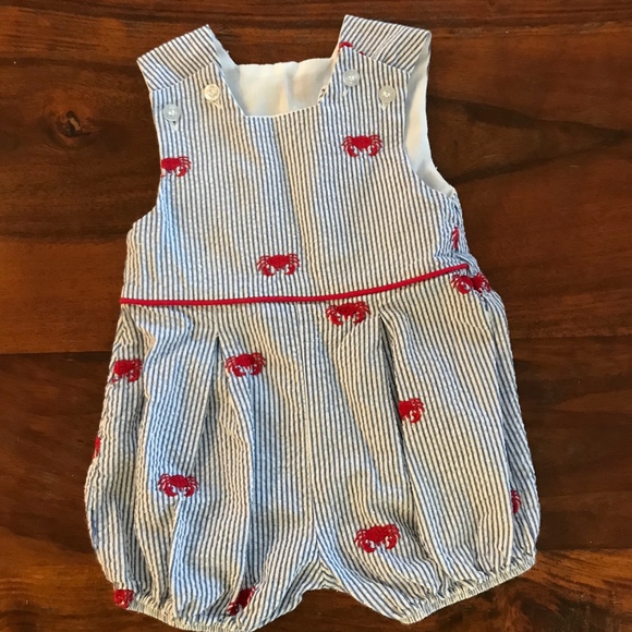 Bailey Boys Other - The Bailey Boys Crab Seersucker Bubble Suit/Onsie